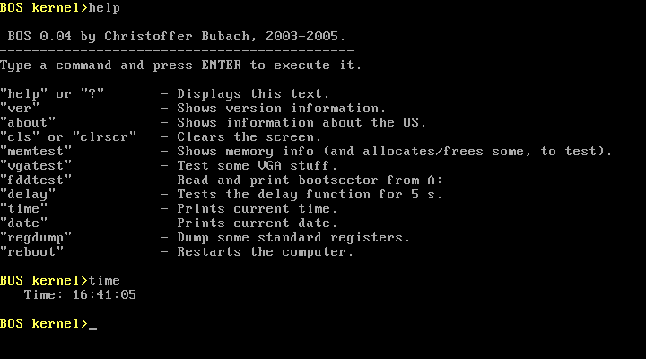 BOS homepage (c) Copyright 2005 Christoffer Bubach, https://bos.asmhackers.net/ BOS homepage (c) Copyright 2005 Christoffer Bubach, https://bos.asmhackers.net/